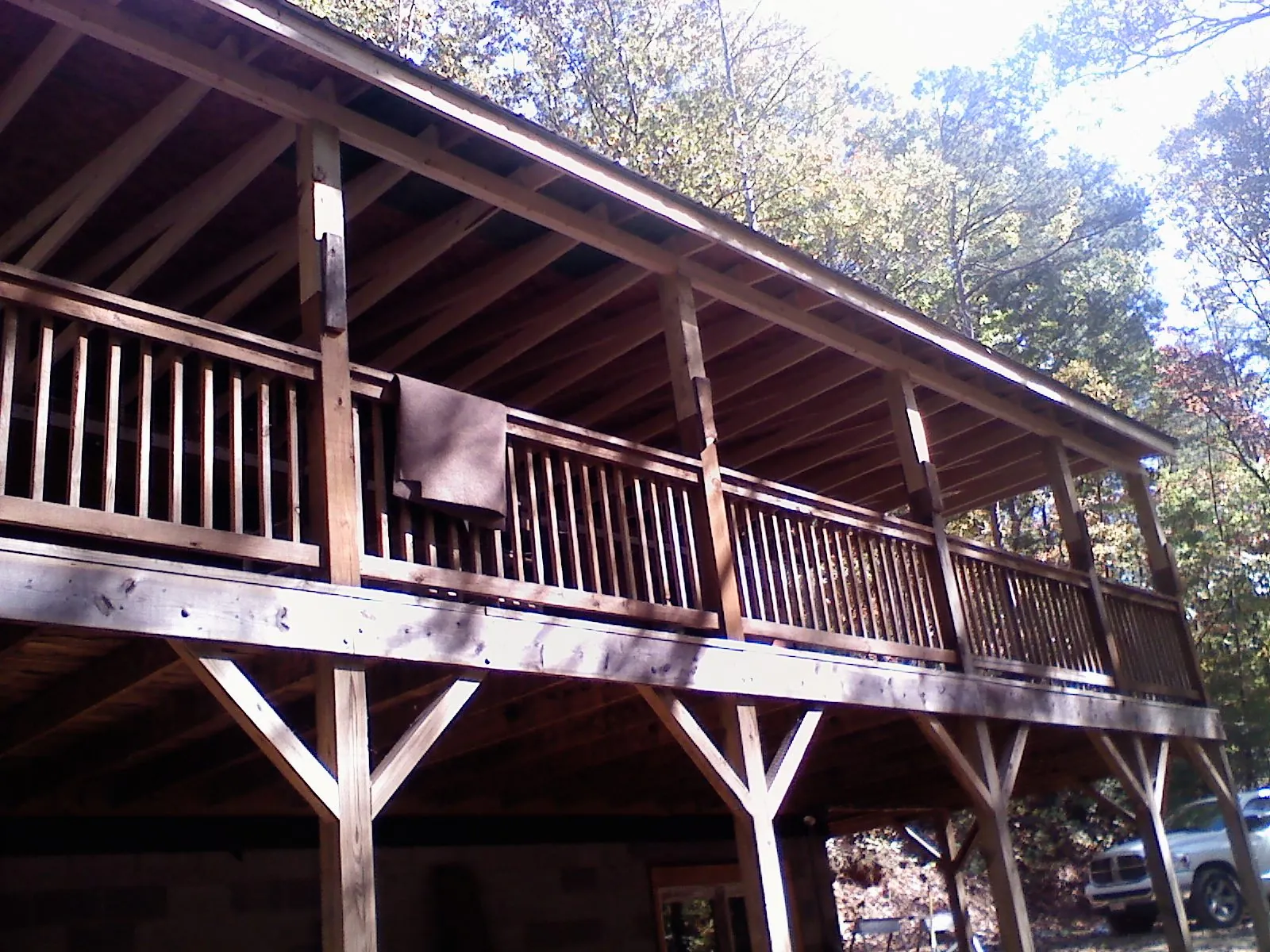 Timber framing under a new elevated porch and deck — Roof Leak Repair in Homer City by Roofing Brothers